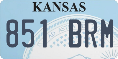 KS license plate 851BRM