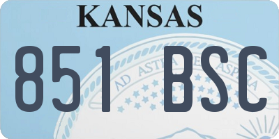 KS license plate 851BSC