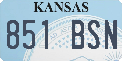 KS license plate 851BSN