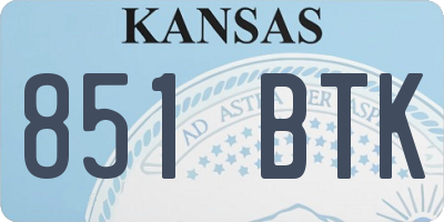 KS license plate 851BTK