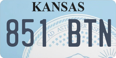 KS license plate 851BTN