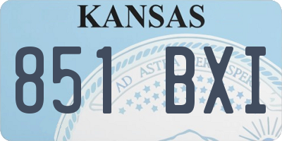 KS license plate 851BXI