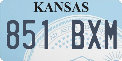KS license plate 851BXM