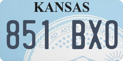 KS license plate 851BXO