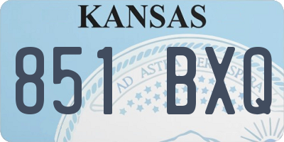 KS license plate 851BXQ