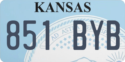 KS license plate 851BYB