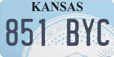 KS license plate 851BYC