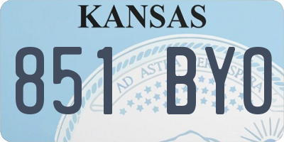 KS license plate 851BYO