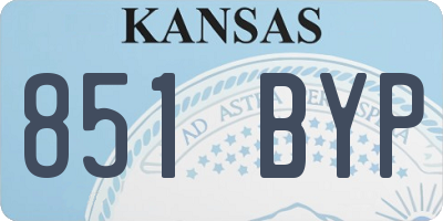 KS license plate 851BYP