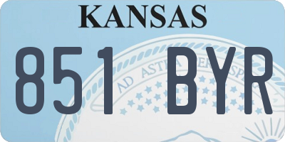 KS license plate 851BYR