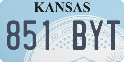 KS license plate 851BYT