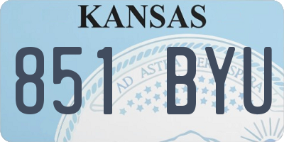 KS license plate 851BYU
