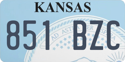 KS license plate 851BZC