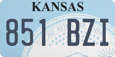 KS license plate 851BZI