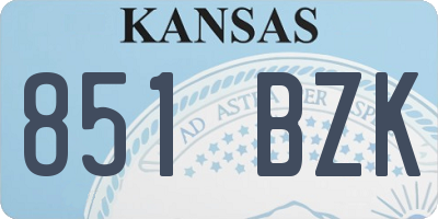 KS license plate 851BZK