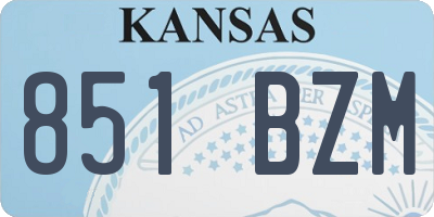 KS license plate 851BZM