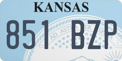 KS license plate 851BZP