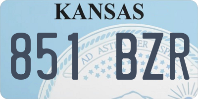 KS license plate 851BZR