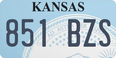 KS license plate 851BZS