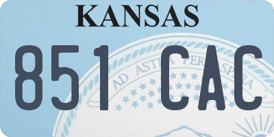 KS license plate 851CAC