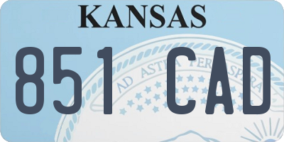 KS license plate 851CAD