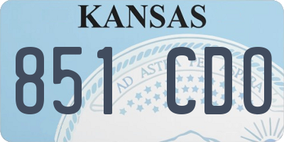 KS license plate 851CDO