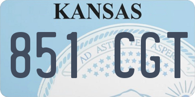 KS license plate 851CGT