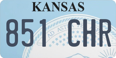 KS license plate 851CHR
