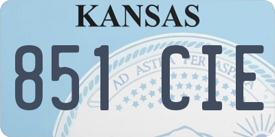 KS license plate 851CIE