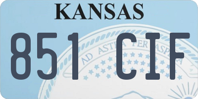 KS license plate 851CIF