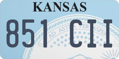 KS license plate 851CII