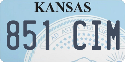 KS license plate 851CIM