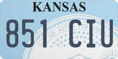 KS license plate 851CIU