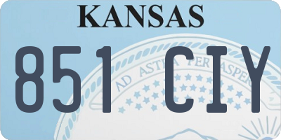 KS license plate 851CIY