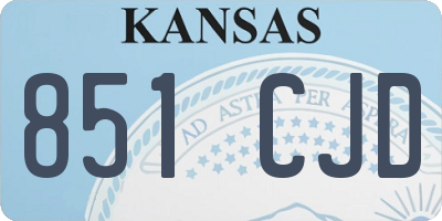 KS license plate 851CJD