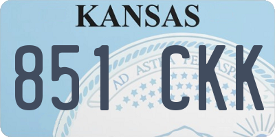 KS license plate 851CKK