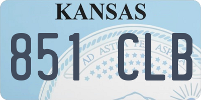 KS license plate 851CLB
