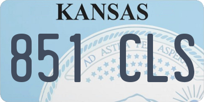 KS license plate 851CLS