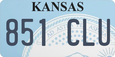 KS license plate 851CLU