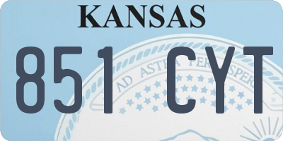 KS license plate 851CYT
