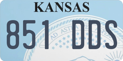 KS license plate 851DDS