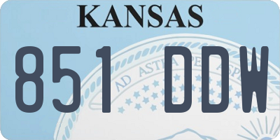 KS license plate 851DDW