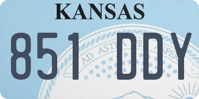 KS license plate 851DDY