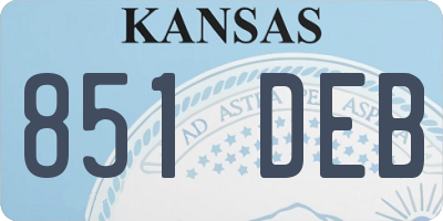 KS license plate 851DEB