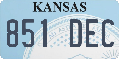 KS license plate 851DEC