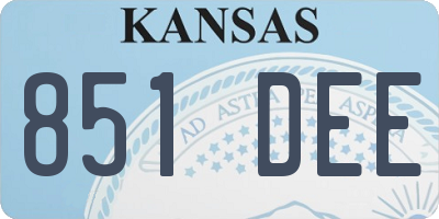 KS license plate 851DEE