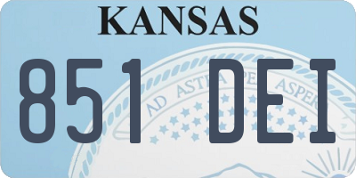 KS license plate 851DEI