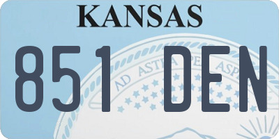 KS license plate 851DEN