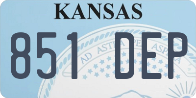 KS license plate 851DEP