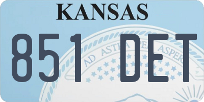 KS license plate 851DET